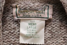 画像4: 80s USA製 L.L.Bean 無地 ウールニット カーディガン グレーブラウン×ナチュラル ミックス L (4)