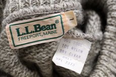 画像4: 80s L.L.Bean 雪柄 ノルディック柄 ウールニット セーター グレーブラウン×ナチュラル ミックス L (4)