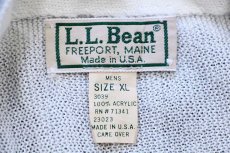 画像4: 80s USA製 L.L.Bean 無地 パール編み アクリルニット カーディガン 白 XL (4)