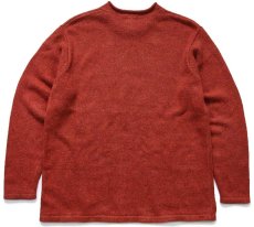 画像2: L.L.Bean 無地 ロールネック コットン×ラムウールニット セーター 赤×オレンジ ミックス XL-T (2)