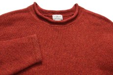 画像3: L.L.Bean 無地 ロールネック コットン×ラムウールニット セーター 赤×オレンジ ミックス XL-T (3)