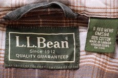 画像4: カナダ製 L.L.Bean タータンチェック ネルライナー コットン キャンバス ラインドハリケーンシャツ モスグリーン S (4)