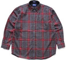 画像1: メキシコ製 PENDLETONペンドルトン FIRESIDE SHIRT AUTHENTIC STEWART TARTAN タータンチェック ボタンダウン ウールシャツ XL (1)