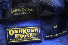 画像4: 90s USA製 OSHKOSH B'GOSH バッファローチェック コットン フランネルシャツ 青×黒 M (4)