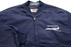 画像3: Marathon Oil Co. Gulfstream 飛行機 刺繍 キルティングライナー ワークジャケット 紺 L-RG (3)