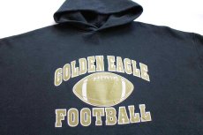 画像3: 90s メキシコ製 RUSSELLラッセル GOLDEN EAGLE FOOTBALL アメフト スウェットパーカー 黒 XXL★特大 (3)