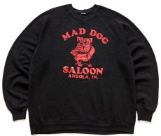 画像1: 80s MAD DOG SALOON ANGOLA,IN. ブルドッグ スウェット 黒 (1)