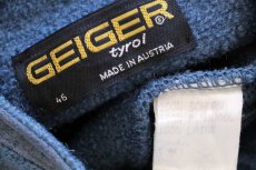 画像4: オーストリア製 GEIGER スタンドカラー チロリアン ニット切り替え ボイルドウール ジャケット ブルーグレー 46 (4)