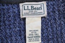 画像4: L.L.Bean 無地 ワッフル オーガニックコットン ドライバーズニット フルジップ セーター ネイビー ミックス XXXL-T★特大 (4)