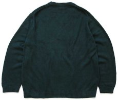 画像2: 00s L.L.Bean 無地 Vネック コットンニット セーター 緑 XXL-T★特大 (2)