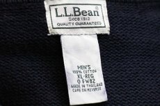 画像4: L.L.Bean 無地 Vネック コットンニット セーター 濃紺 XL-R (4)