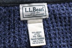 画像4: L.L.Bean 無地 ワッフル オーガニックコットン ドライバーズニット フルジップ セーター ネイビー ミックス XXL-T★特大 (4)