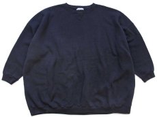 画像1: 90s USA製 PURE SWEAT CLASSIC 無地 前V スウェット 黒 5X-6X★特大 ブランク (1)