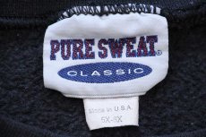 画像4: 90s USA製 PURE SWEAT CLASSIC 無地 前V スウェット 黒 5X-6X★特大 ブランク (4)