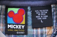 画像5: 00s Disneyディズニー MICKEY ミッキー マウス 刺繍 モックネック エルボーパッチ ツートン スウェット ブルーグレー×グレーベージュ (5)