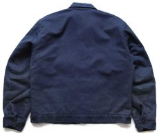 画像2: 80s USA製 RED KAPレッドキャップ EXPRESS OIL Change パッチ付き キルティングライナー ワークジャケット 紺 M (2)