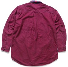 画像2: 90s USA製 Woolrichウールリッチ ブロックチェック 切り替え ボタンダウン コットン シャモアクロスシャツ L (2)