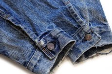 画像9: 80s USA製 Levi'sリーバイス 71205 ダメージ デニムジャケット 42L (9)