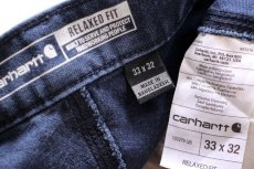 画像6: carharttカーハート RUGGED FLEX RELAXED FIT ペンキ飛び ストレッチ ダック地 ペインターパンツ 紺 w33 L32 (6)