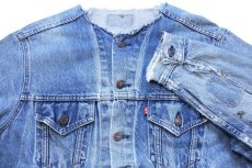 画像3: 80s USA製 Levi'sリーバイス 70506 ノーカラー デニムジャケット 4ポケット カスタム ボロ (3)