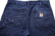 画像5: carharttカーハート RUGGED FLEX RELAXED FIT ペンキ飛び ストレッチ ダック地 ペインターパンツ 紺 w33 L32 (5)