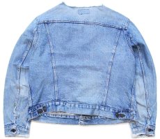 画像2: 80s USA製 Levi'sリーバイス 70506 ノーカラー デニムジャケット 4ポケット カスタム ボロ (2)