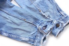 画像7: 80s USA製 Levi'sリーバイス 70506 ノーカラー デニムジャケット 4ポケット カスタム ボロ (7)