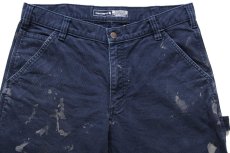 画像4: carharttカーハート RUGGED FLEX RELAXED FIT ペンキ飛び ストレッチ ダック地 ペインターパンツ 紺 w33 L32 (4)