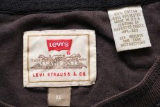 画像5: 90s USA製 Levi'sリーバイス ランダムボーダー ヘンリーネック 長袖Tシャツ グレー XL (5)