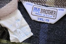 画像4: 80s USA製 FIVE BROTHERファイブブラザー チェック コットン フランネルシャツ 3XL★特大 (4)