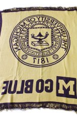 画像3: THE UNIVERSITY OF MICHIGAN GO BLUE ロゴ コットン ラグ 紫×黄 (3)