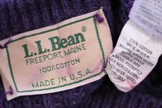 画像4: 80s USA製 L.L.Bean 無地 ローゲージ コットンニット セーター 紫 (4)