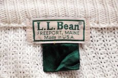 画像4: 80s USA製 L.L.Bean 無地 ローゲージ コットンニット セーター ナチュラル (4)