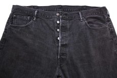 画像4: メキシコ製 Levi'sリーバイス 501 ブリーチ飛び ブラック デニムパンツ w44 L32★SDP3553 特大 (4)