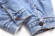 画像8: 90s Levi'sリーバイス 70602 チェック ネルライナー ダメージ デニムジャケット 4ポケット XXL★特大 ユーロ (8)