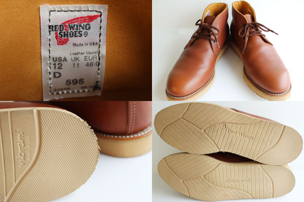 USA製 REDWINGレッドウイング 595 チャッカブーツ 茶 12D