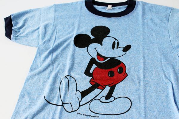 18,072円70s ディズニー ミッキーマウス ビッグフェイス リンガーTシャツ USA
