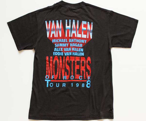 ヴィンテージ 80s サミーヘイガー ツアーTシャツ VAN HALEN墨黒