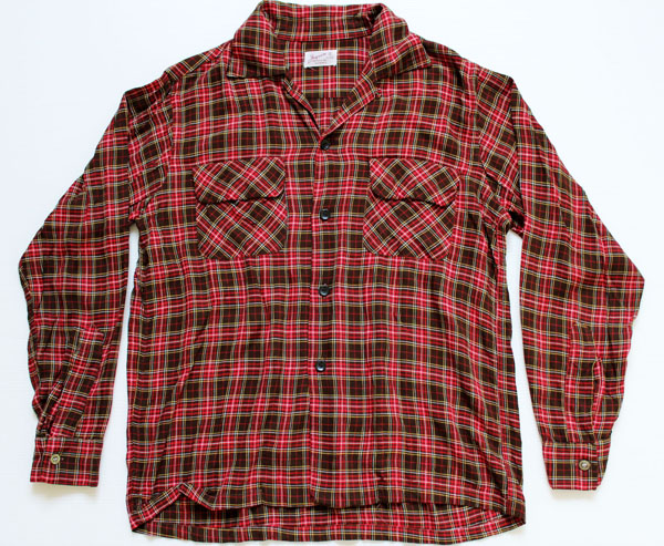 50s Jayson チェック レーヨン オープンカラーシャツ - Sixpacjoe Web Shop