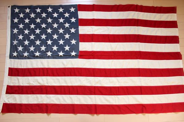 82×143cmヴィンテージ☆アメリカ星条旗USA国旗大判flagフラッグ布