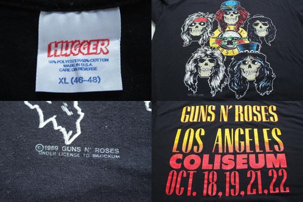実寸サイズをご確認下さい1989 USA製 ガンズ アンド ローゼズ Guns N’Roses Tシャツ