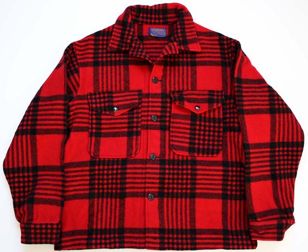60s PENDLETONペンドルトン チェック ウールジャケット 赤×黒 ...