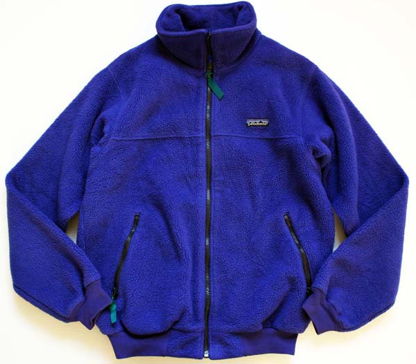 80s USA製 patagoniaパタゴニア フルジップ フリースジャケット 青紫 M ...
