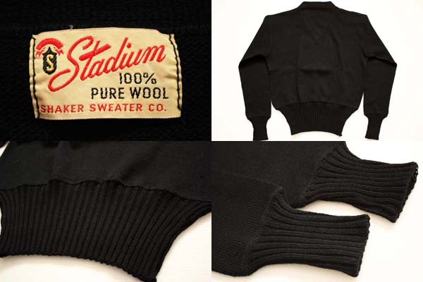 50s Stadium ウールニット レタードセーター 黒 - Sixpacjoe Web Shop