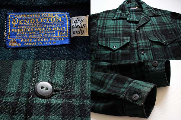 70s PENDLETONペンドルトン ウールジャケット 緑×黒 M - Sixpacjoe Web ...