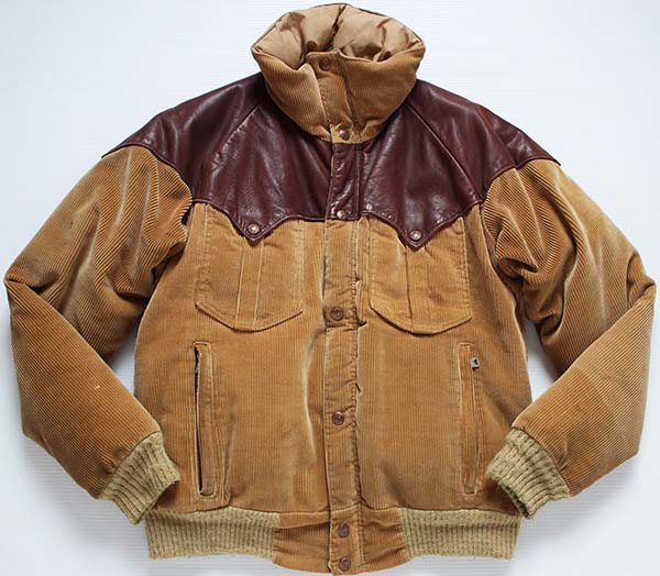 80s Powderhorn corduroy×leather jacketDOPEBENジャケット