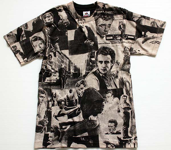 11,500円貴重なМサイズ　90s USA製　ジェームス　ディーン　　総柄　tシャツ