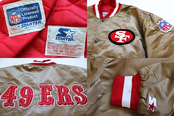 90s USA製 STARTERスターター NFL 49ERS ナイロンスタジャン XL ...