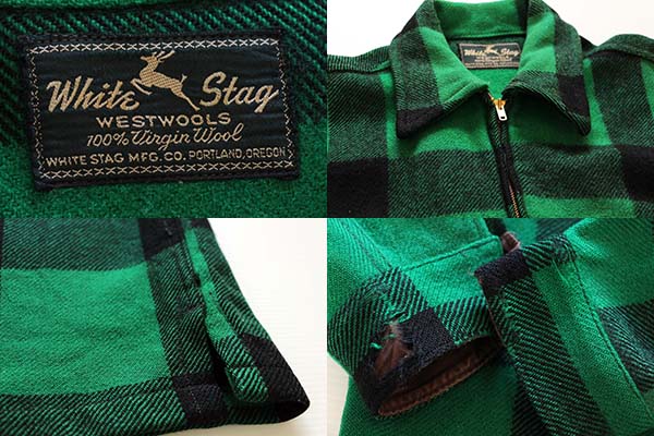 50s White Stag チェック ウールジャケット 緑×黒 - Sixpacjoe Web Shop