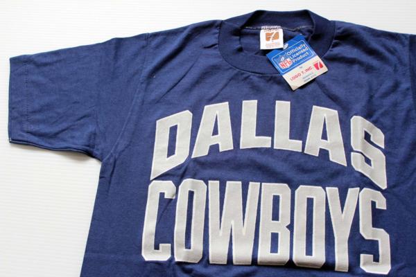 デッドストック☆80s USA製 LOGO7 NFL DALLAS COWBOYS Tシャツ 紺 S